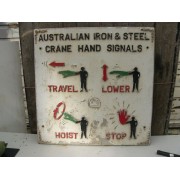 Australian Iron and Steel crane hand signals sign